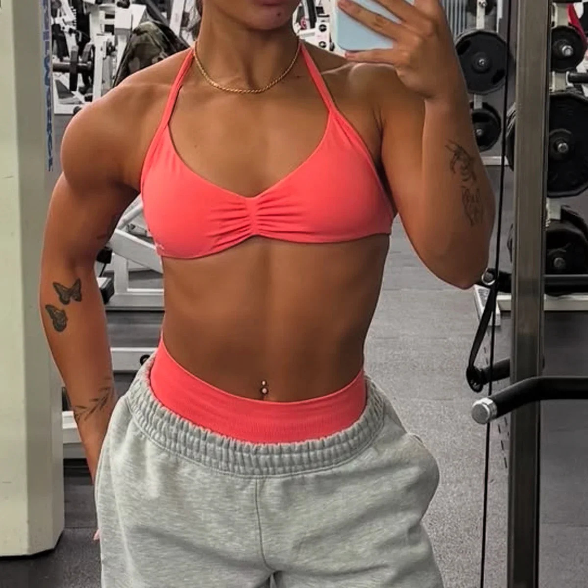 Impact Strappy Bra for Women Open Back Halter Sports Bra Light Support Gym Crop Top Seamless Workout Yoga Top Bra Padded Bras 250221