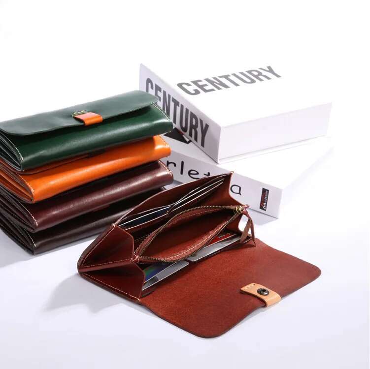 Genuine Leather Clutch Purse for Women hot | Simple Casual Style, Vegetable Tanned, Clasp Closure