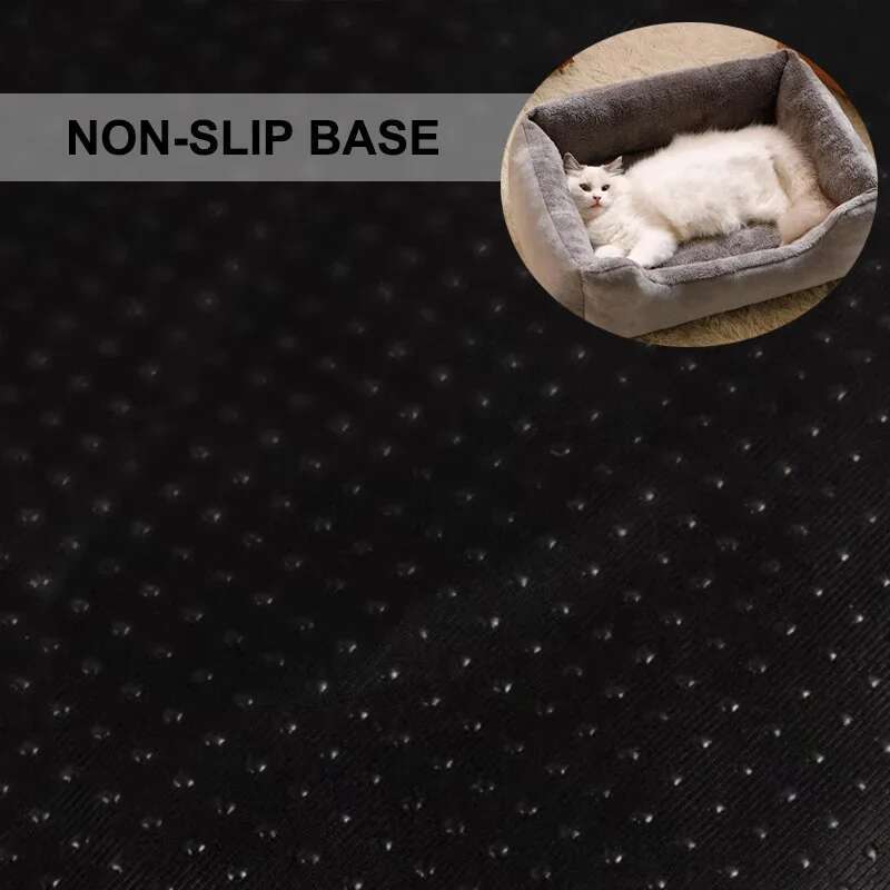 Fluffy Thickened Cat Bed Square Warm Comfortable Pets Cushion Pad with Non-slip Base Large Soft Dog Nest Winter Pet Supplies