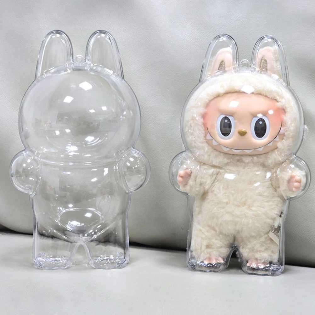 Plush Dolls INS Fashion Labs The Monsters Box Toy Cute Stuffed Bear Doll Elf Plush Kawaii Plush Dolls Transparent Covers Anime Figure Toy H250221