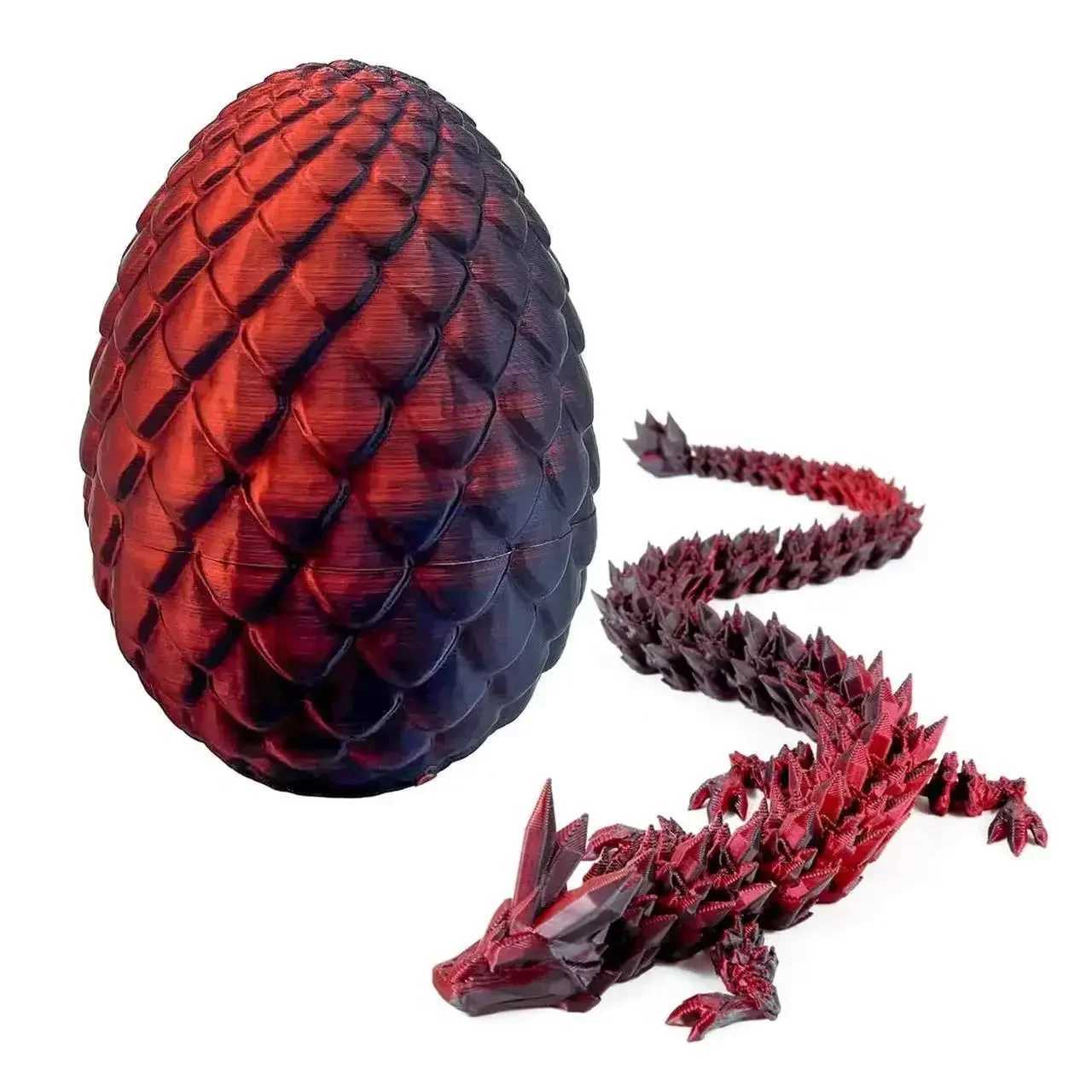 3d Printed Figurine With Eggs Gradient Crystal Articulated Flexible Movable Goint Ornaments 22cm Dragon Gifts Free shipping