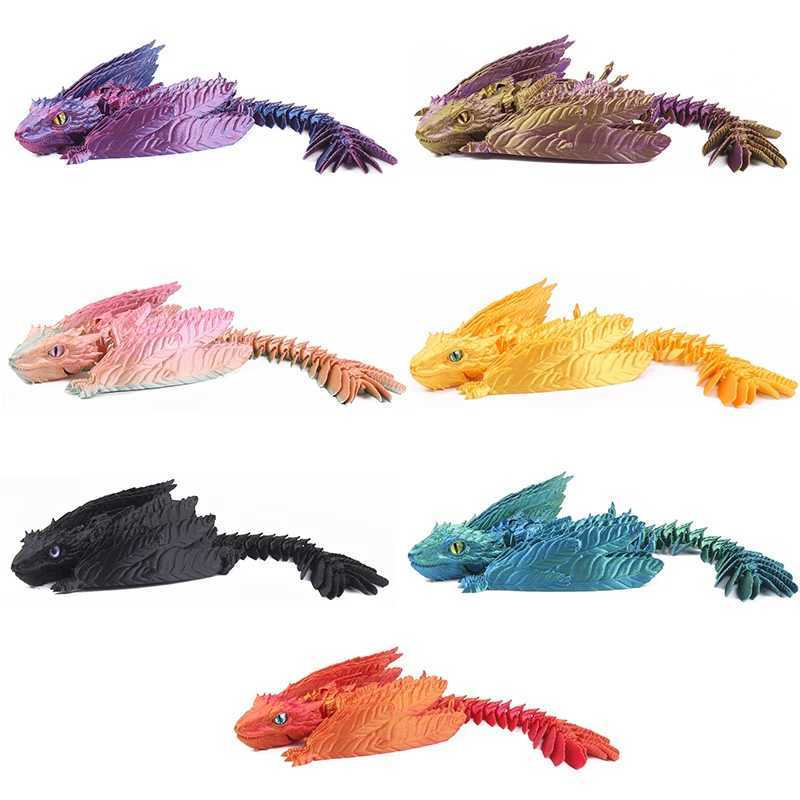 Feathered Wyvern Articulated Dragon 3D Printed Toys Desktop Pet Free shipping