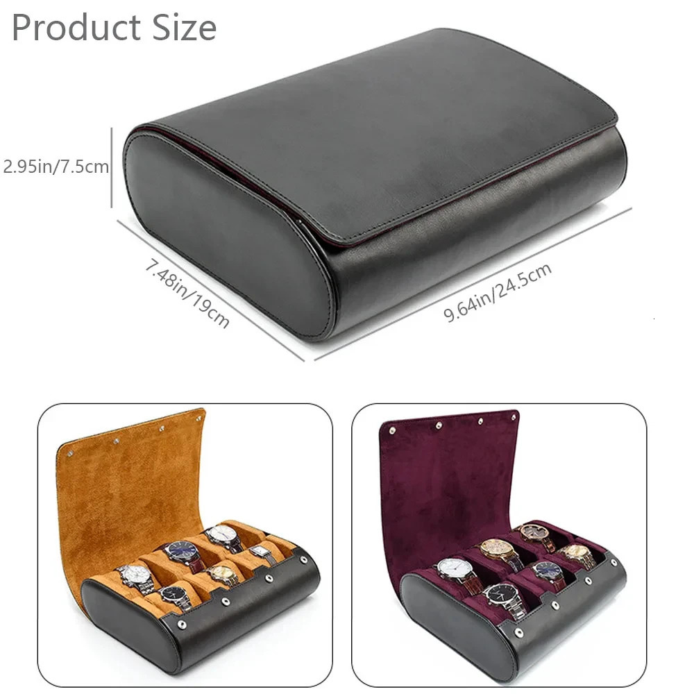 Watch Travel Case - for Men - for Women - Watch Roll Travel Case Organizer Display - Watch Case - 6 Slots Watch Box Organizer250214