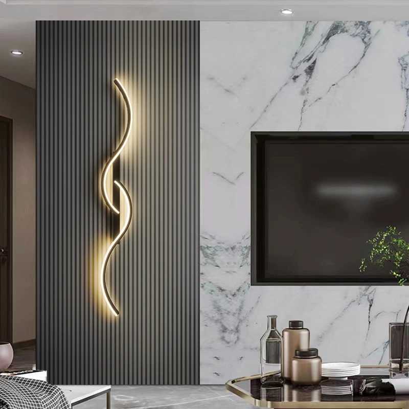 Modern LED Wall Lamp Minimalist Led Light Bedroom Bedside On Strip Wall Sconces Living Room Home Indoor Lighting Fixture Z250220