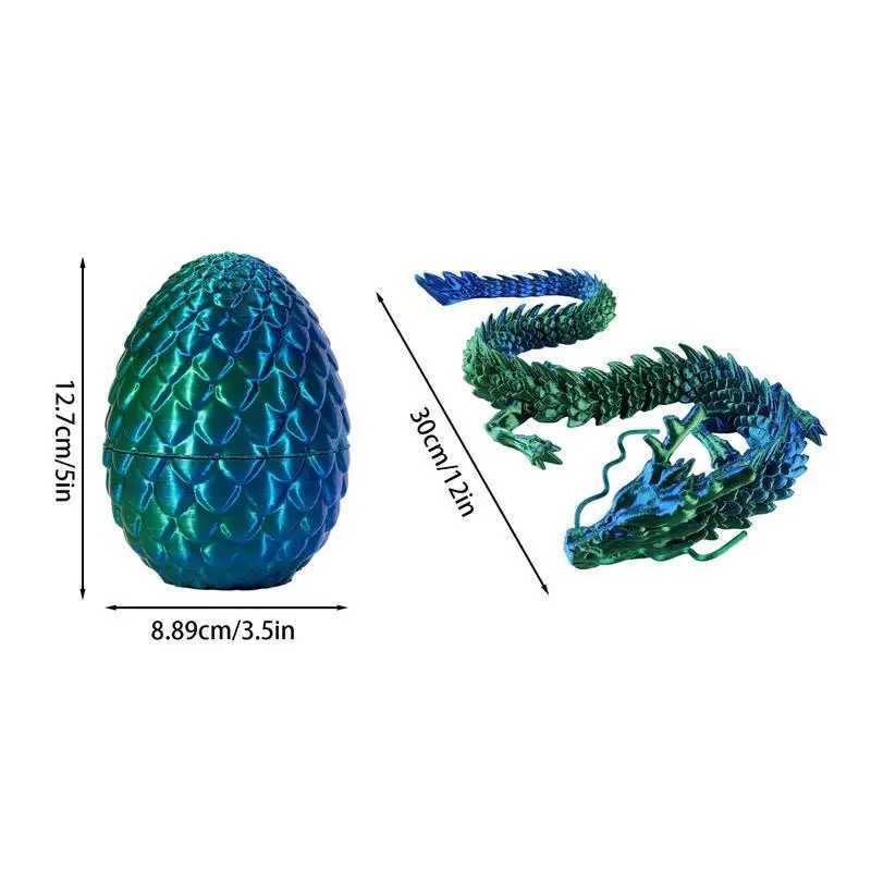 3D Printed in Full Articulated Crystal with Dragon Egg Home Office Decor Executive Desk Toys Free shipping