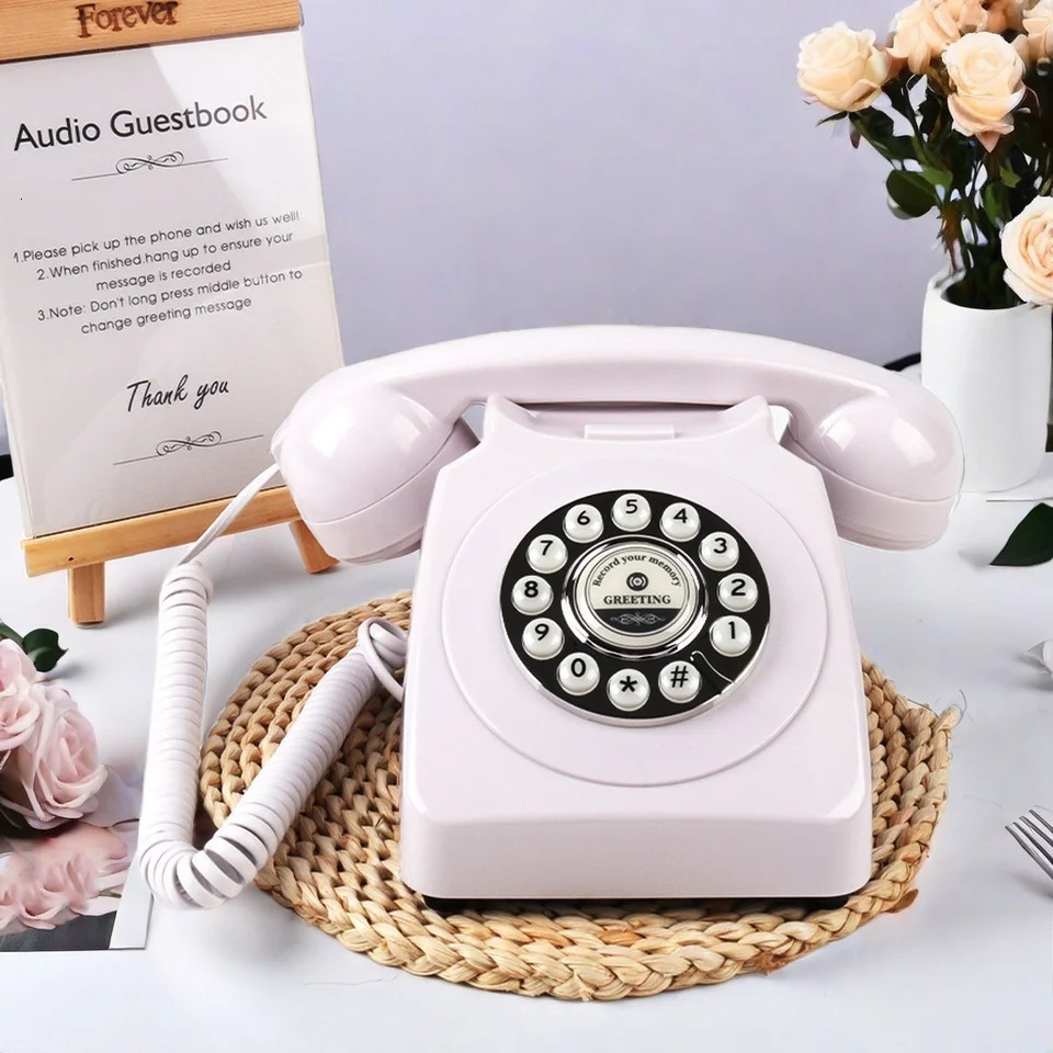 Audio Guest Book Wedding Phone Bridal Gifts Vintage Telephone Record Customized Voice Message for Your Party y250108