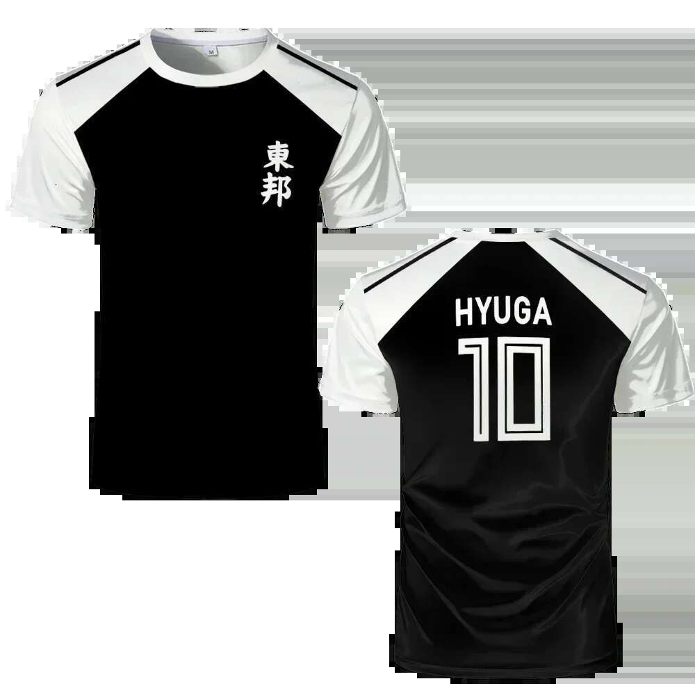 Men's 3D Printed Short Sleeve Soccer T-shirt, services.com Tsubasa Anime, Hyuga Animation Cosplay Jersey, Economy, Designer Clothing