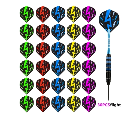 30Pcs/Set Standard Dart Flights Professional Darts Accessories Kit PET Flight Durable Feather Replacement Tail Wing