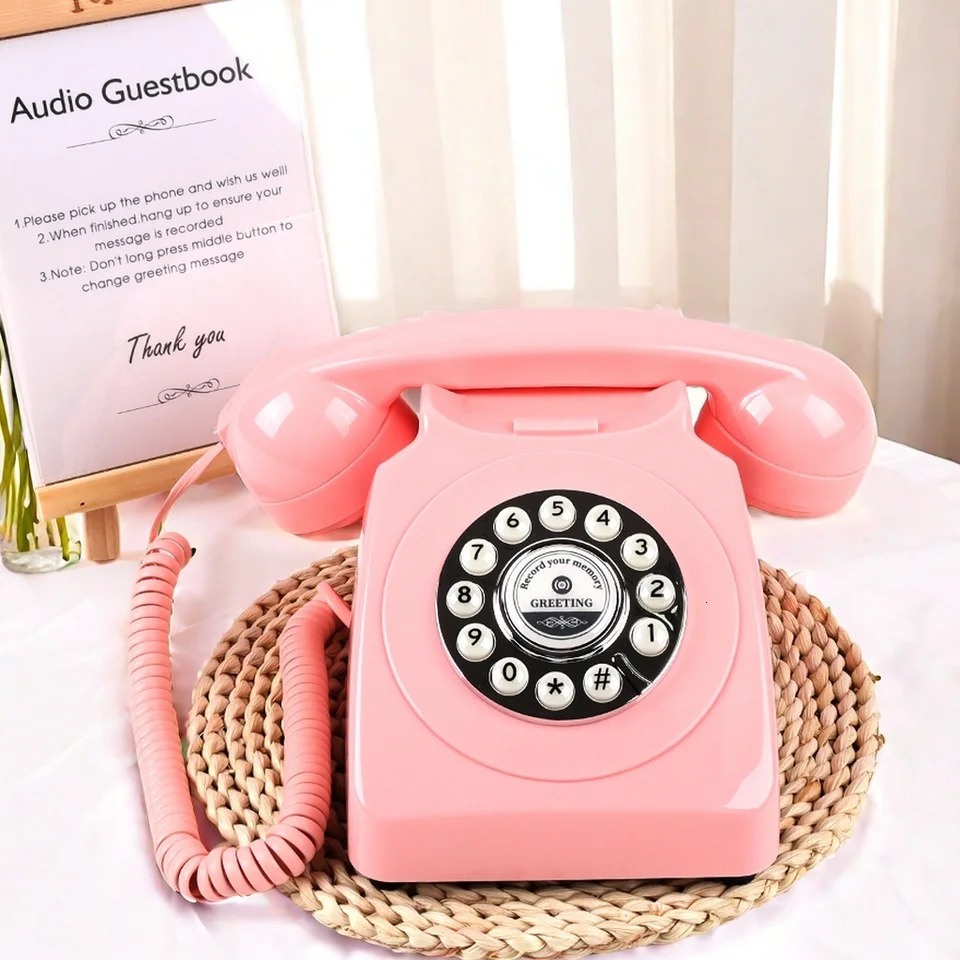 Audio Guest Book Wedding Phone Bridal Gifts Vintage Telephone Record Customized Voice Message for Your Party y250108