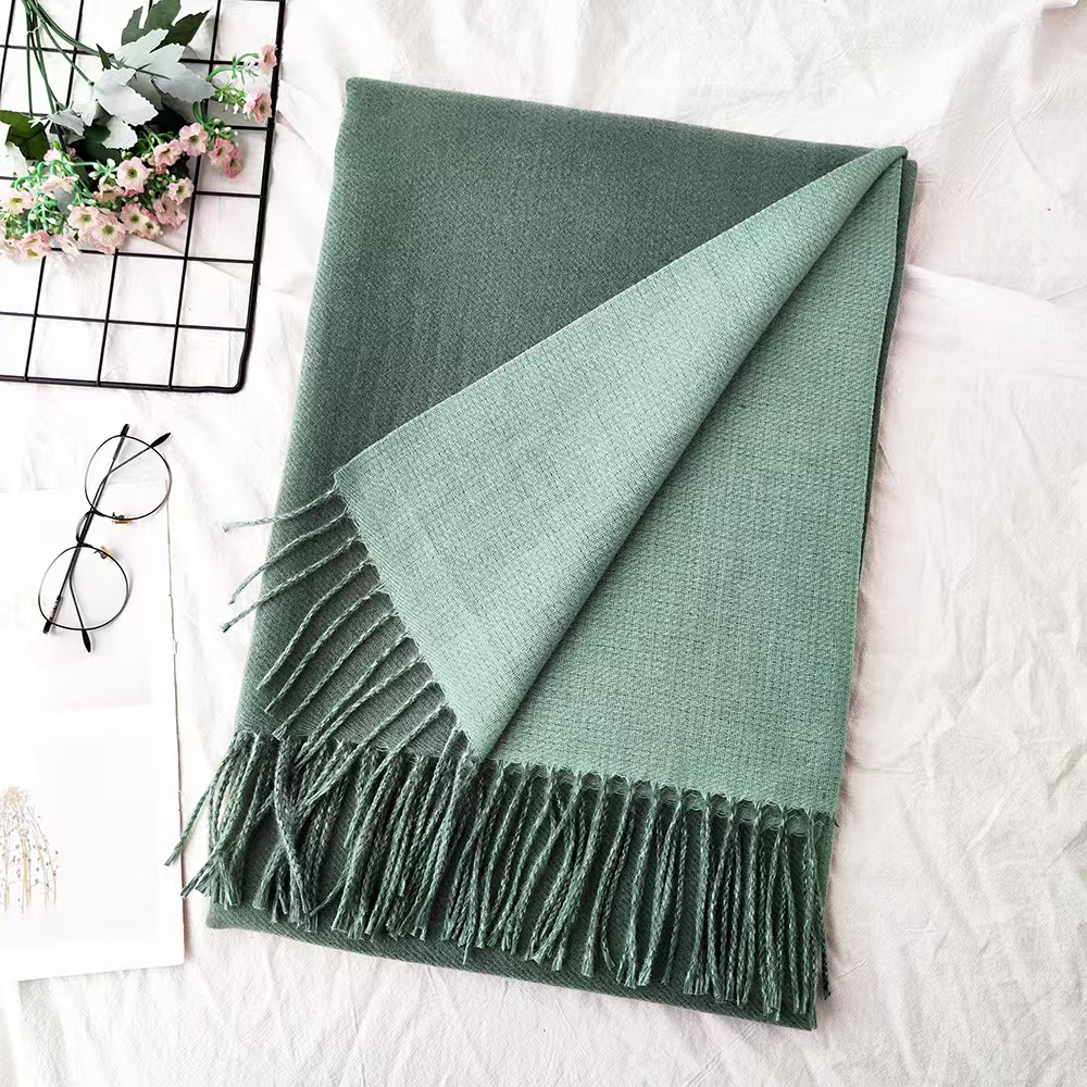 T152 solid color cashmere scarf autumn and winter atmosphere women's advanced sense all-match men's neck warm shawl