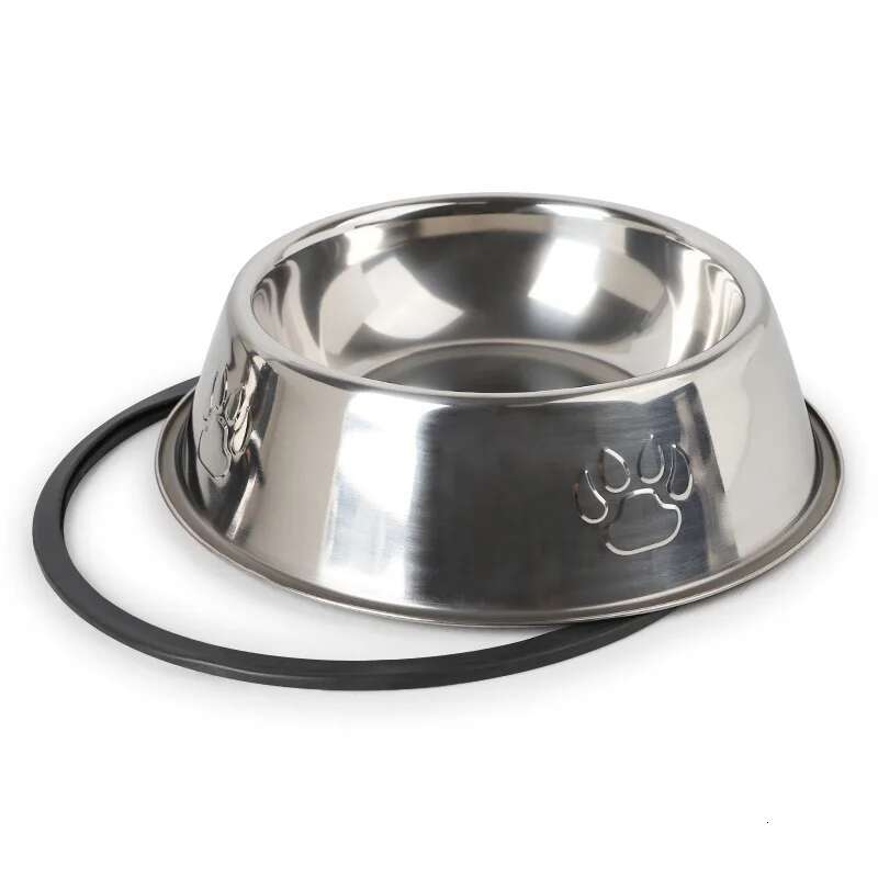 Quality Paw Stainless Steel Bowl Feeder Skidproonti-ant Shape Cat Dog Bowls Food Accessories Pet Supplies 6 Sizes