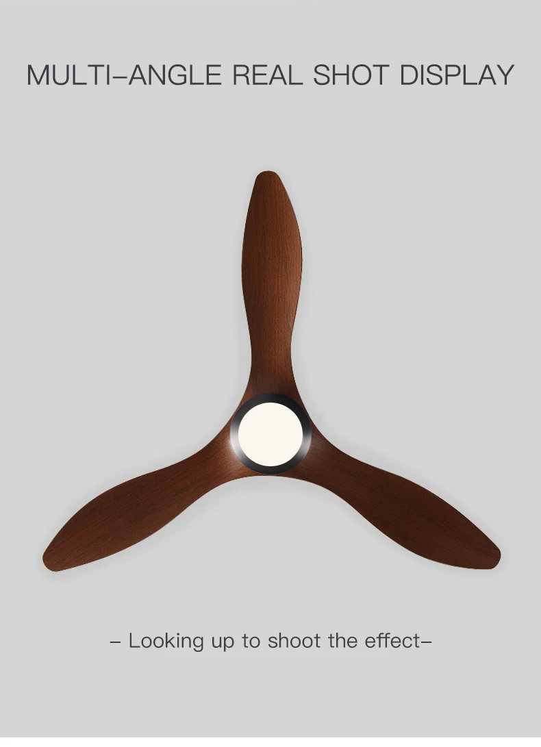 52 Inch Ceiling Fan Industrial Vintage ABS Ventilator With Light Remote Control for Commercial Home Bedroom Coffee Shop Decorate Z250220