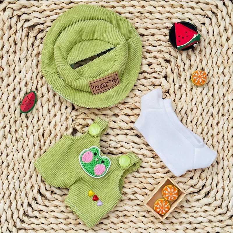 Labubu Doll Fashion Set Cute White Shirt Hat Animal Overalls Doll Clothes Accessory Gift for 17cm DollT250222