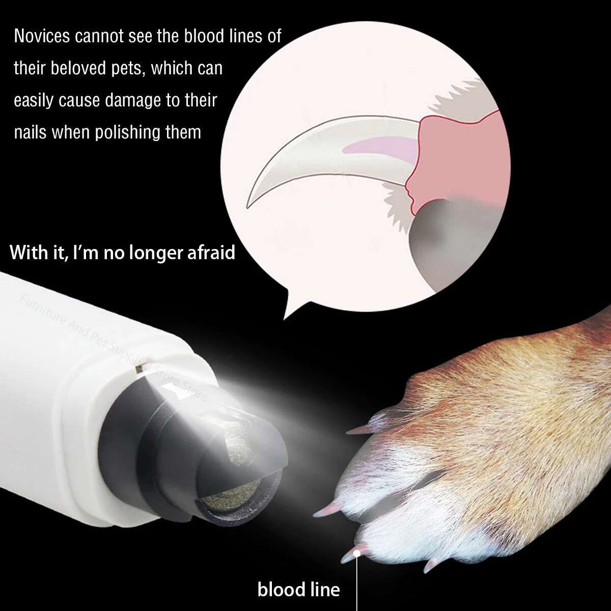 Electric Clippers for Dog Grinders Rechargeable USB Charging LED Light Pet Quiet Cat Paws Nail Grooming Supplies
