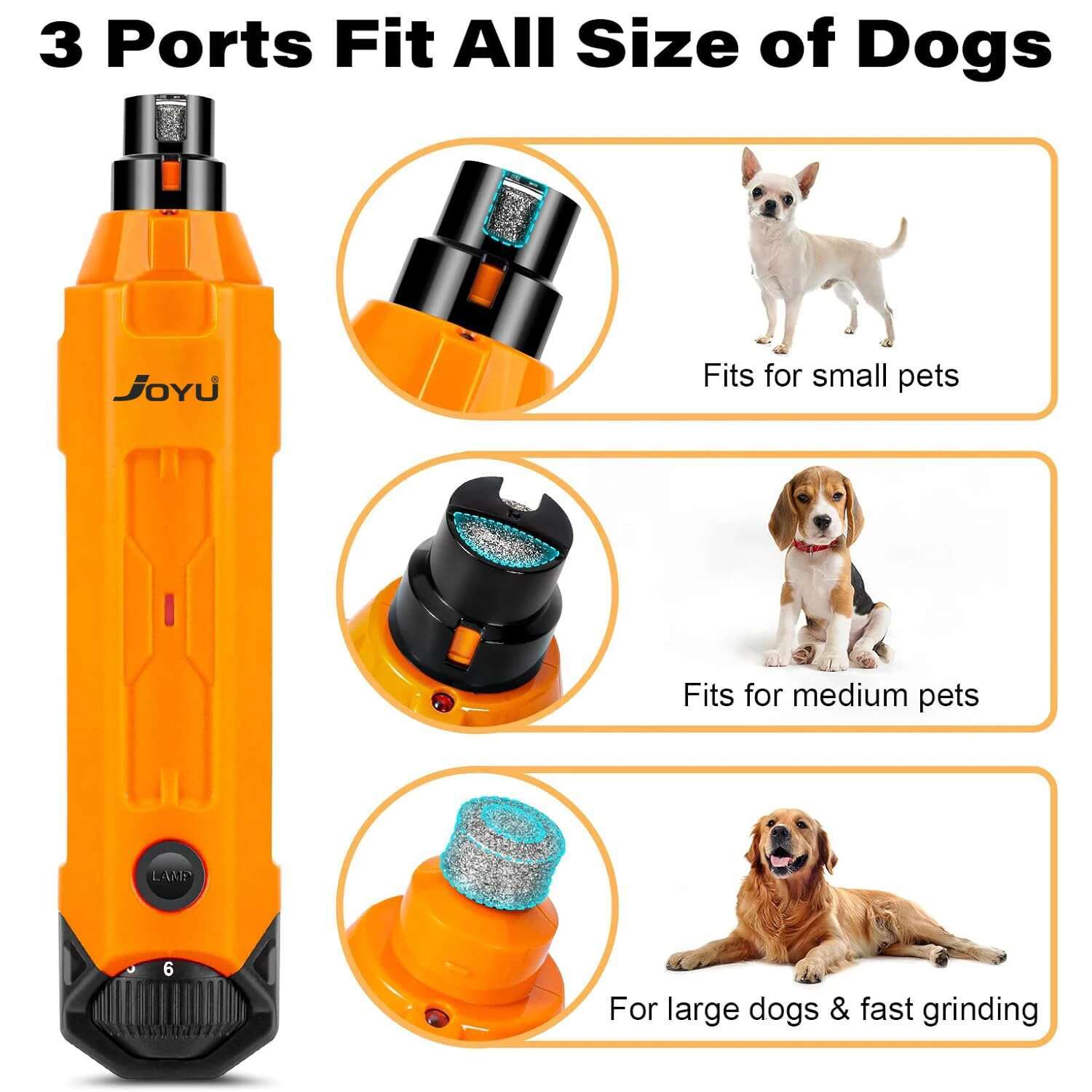 6-Speed Enhanced Pet Grinder Super Quiet Rechargeable Electric Dog Nail Trimmer Painless paws grooming