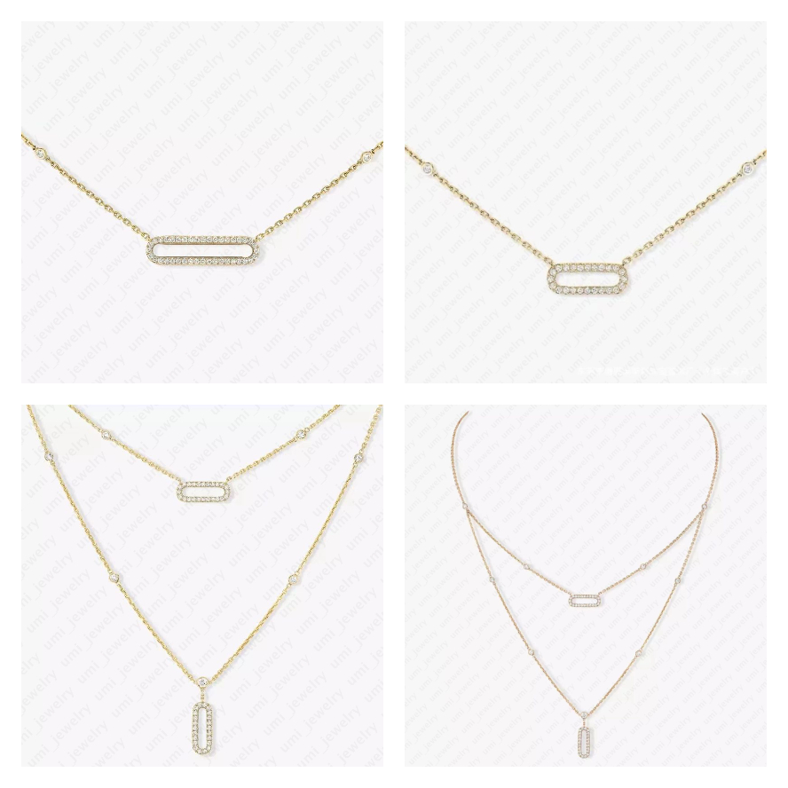 designer jewelry women necklace diamond necklace 925 sterling silver jewelry Preppy Style 18K Gold Plated diamond pendant necklace luxury diamond necklace gifts
