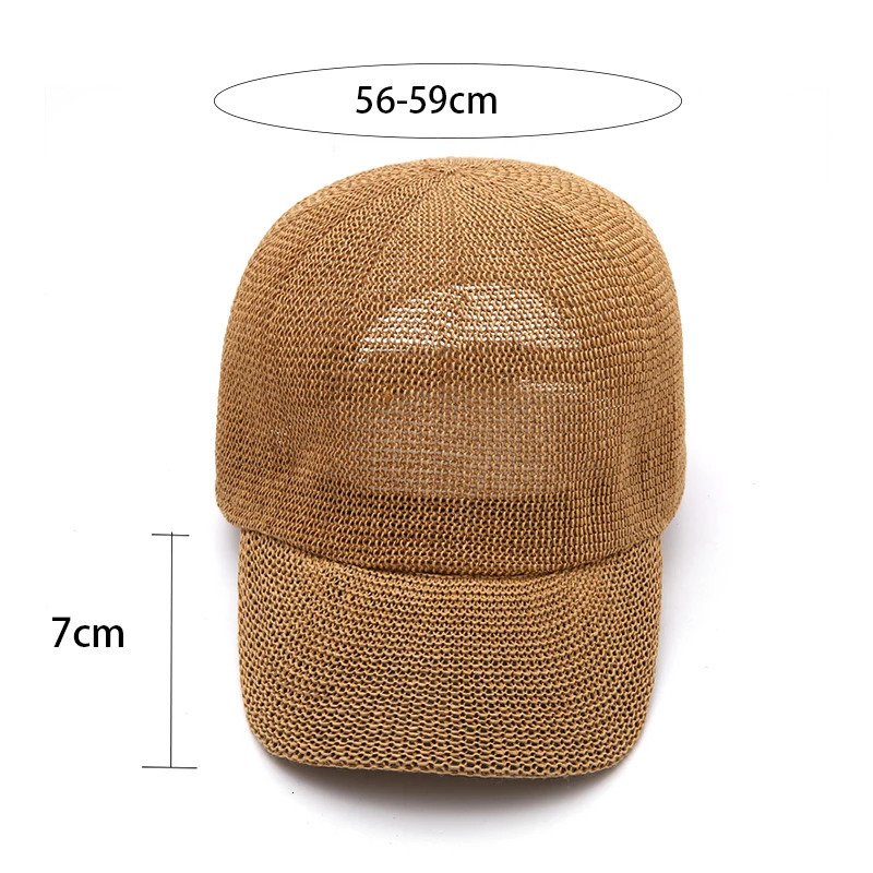 Straw Hat Woman Outdoor Casual Sun Hats Sunscreen Summer Baseball Cap adjustable Fashion Solid color Anti-UV cap 250221