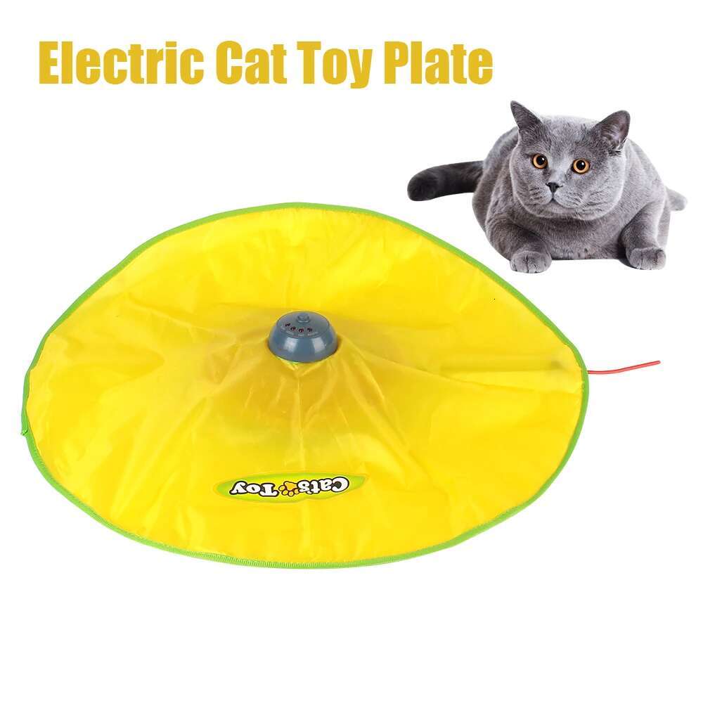 4 Speeds Motion Undercover Mouse Fabric Moving Feather Interactive Pet For Kitty Automatic Electric Cat Toy Plate