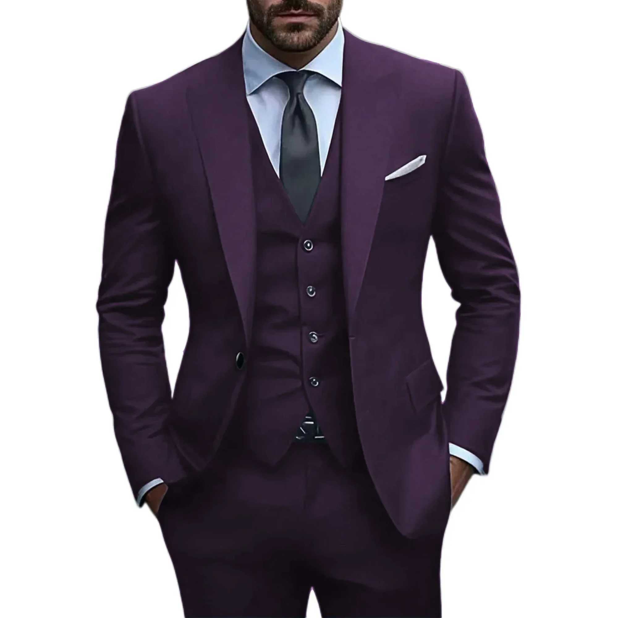 Solid color formal business suit mens teak green suit elegant mens suit one click style banquet stage costume business suitXJ250222