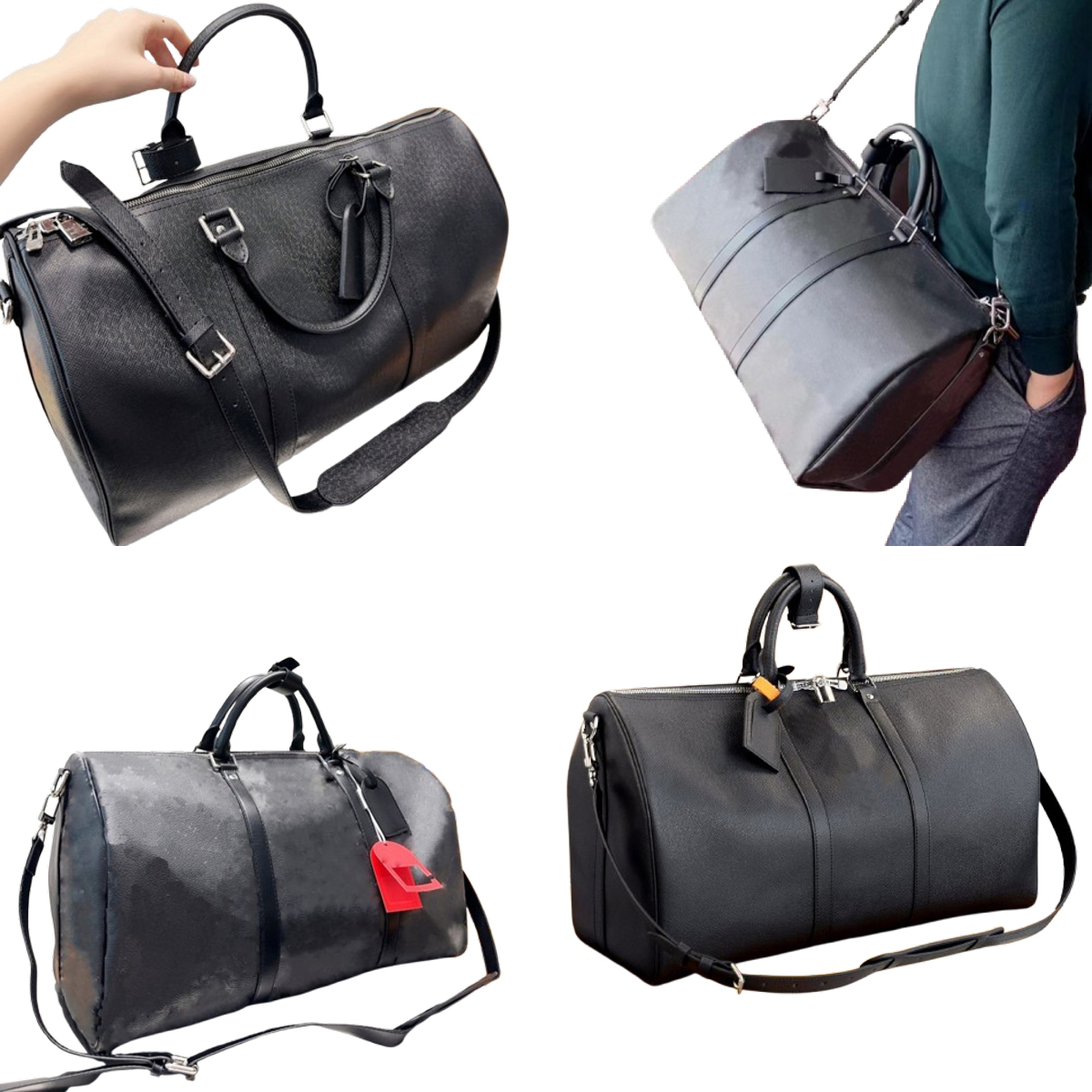 3 Sizes Designer Embossed Duffle Bags 5 Years Of Use Duffel Leather Luggage Bag With Lock Travel Essentials Large Shoulder Strap Duffel bag