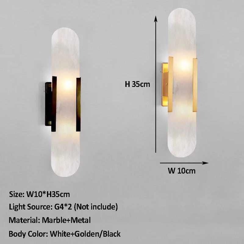 Natural Marble Sconce Light G4 Socket Wall Lamp Nordic Hardware Living Room Bedside Bedroom Bra Hotel Aisle Staircase Lighting Z250220
