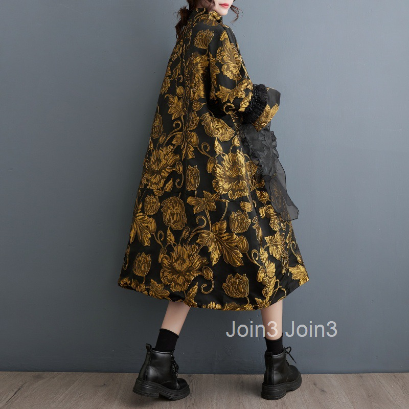 Autumn/Winter New Trendy Chinese Style Double layer Crafted Jacquard Coat Stylish and Slimming Dress