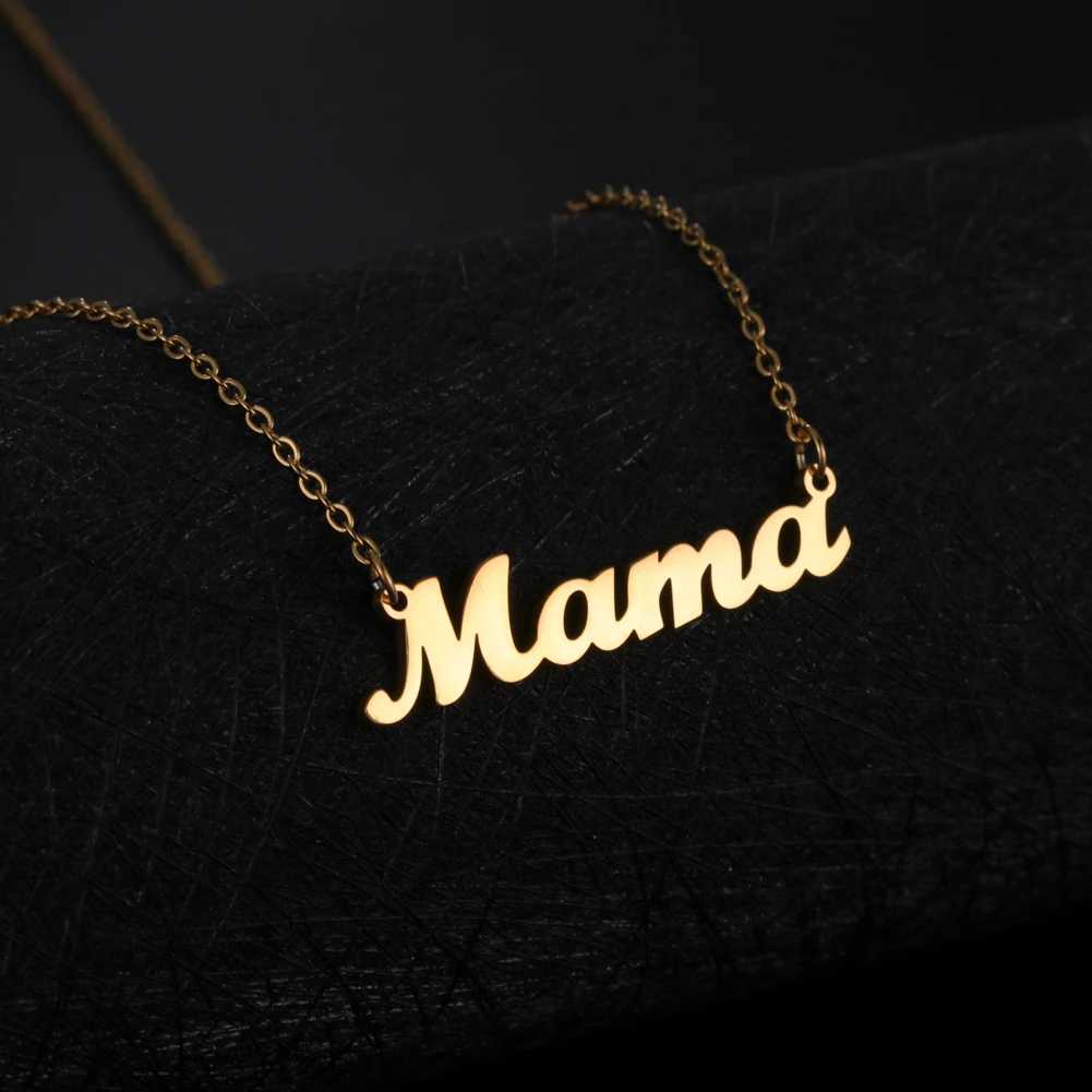 COOLTIME Mom Letters Pendant Necklace for Mom Stainl Steel Charm Clavicle Chain Choker Mothers Day Jewelry Birtay Gift W250221