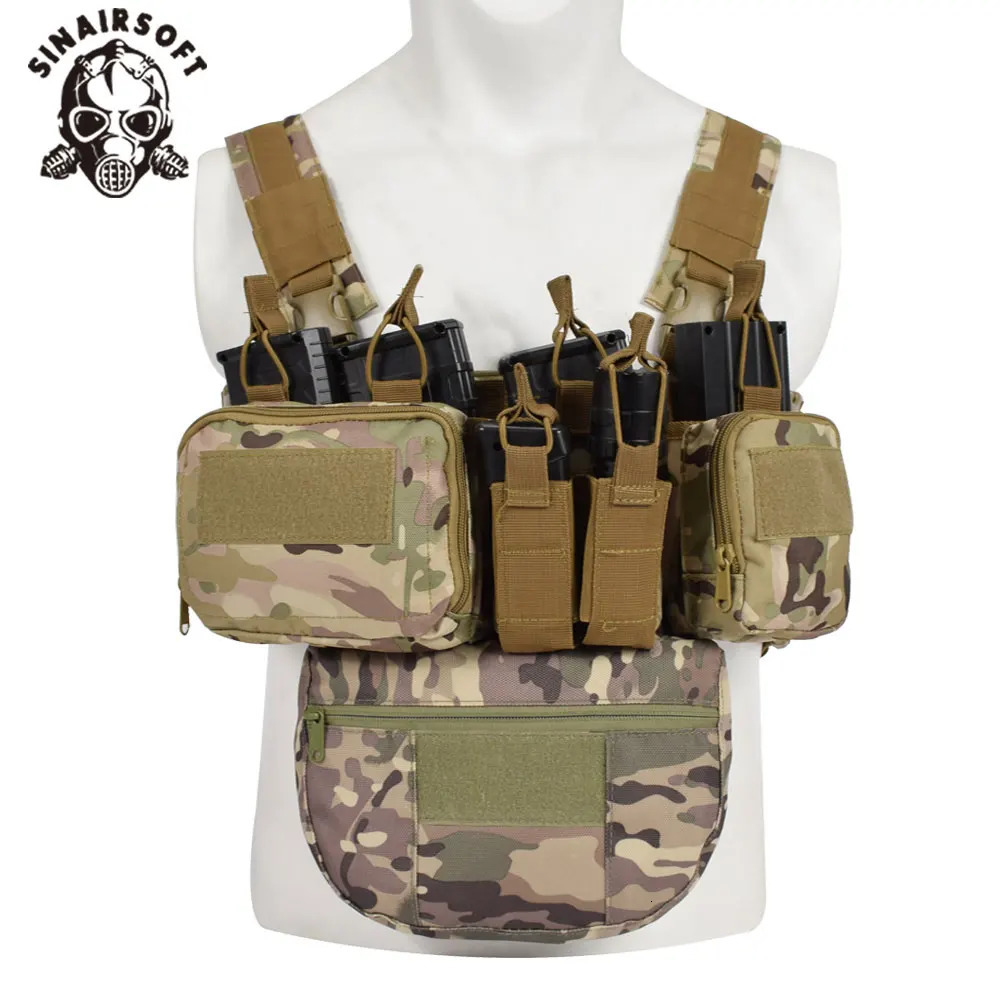 Tactical TCM Nylon Chest Rig Vest Molle System Magazine Pouch Drop Dump Pouch Waist Bag Fit Airsoft Hunting Apparel Accessories 250221