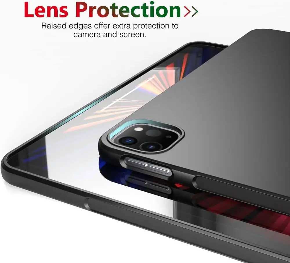 Soft Case For iPad Pro 12.9 inch 2020 2021 2022 A2232 A2461 A2437 Flexible Silicone TPU Black Protective Shell Back Cover M250221