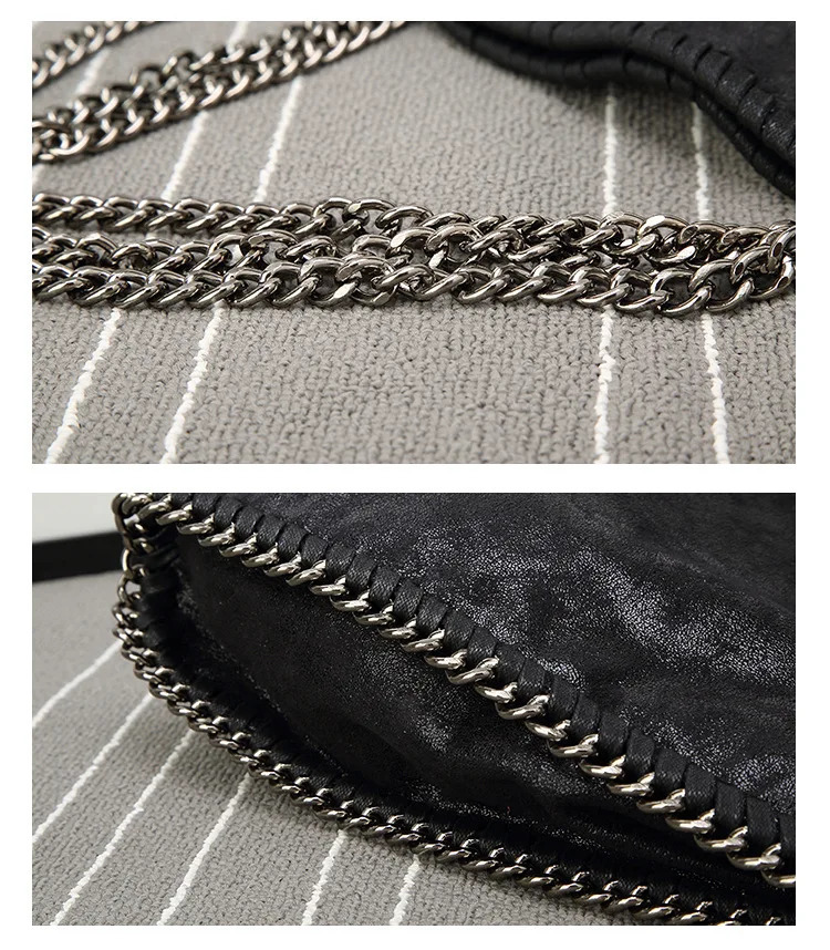 Fashion Womens Chain Shoulder Bag Large Capacity Crossbody Tote Female Foldable Solid Color Handbags Shopping Bags 250218