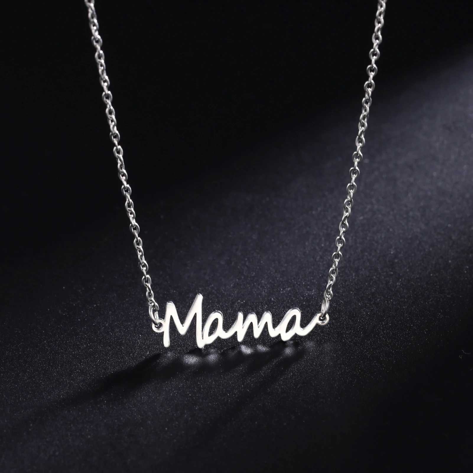 COOLTIME Mom Letters Pendant Necklace for Mom Stainl Steel Charm Clavicle Chain Choker Mothers Day Jewelry Birtay Gift W250221