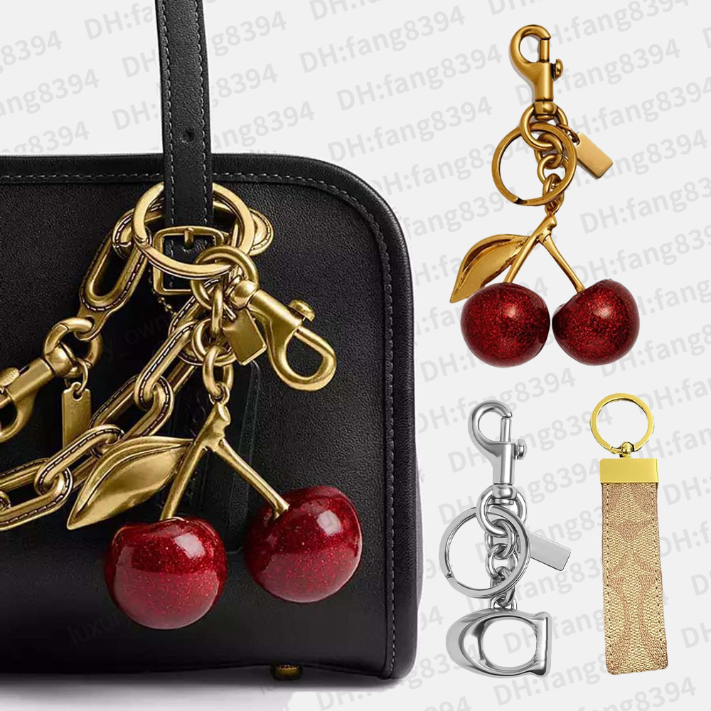 keychain Designer Glittery-Cherry Resin Keychain Set Retro Chic Bag Charm for Keys Bags Lanyards Luxury Keyring Unisex Gift Llavero Tasche Hot Sale