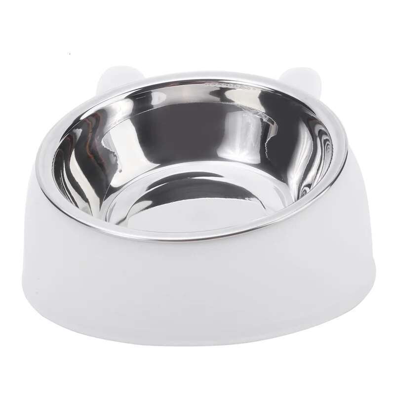 1pc Cat Bowl Lovely Creative Inced Kitten Puppy Food Feeding Bowls Stainless Steel Drinking Feeder Pet Dogs Cats Feeders
