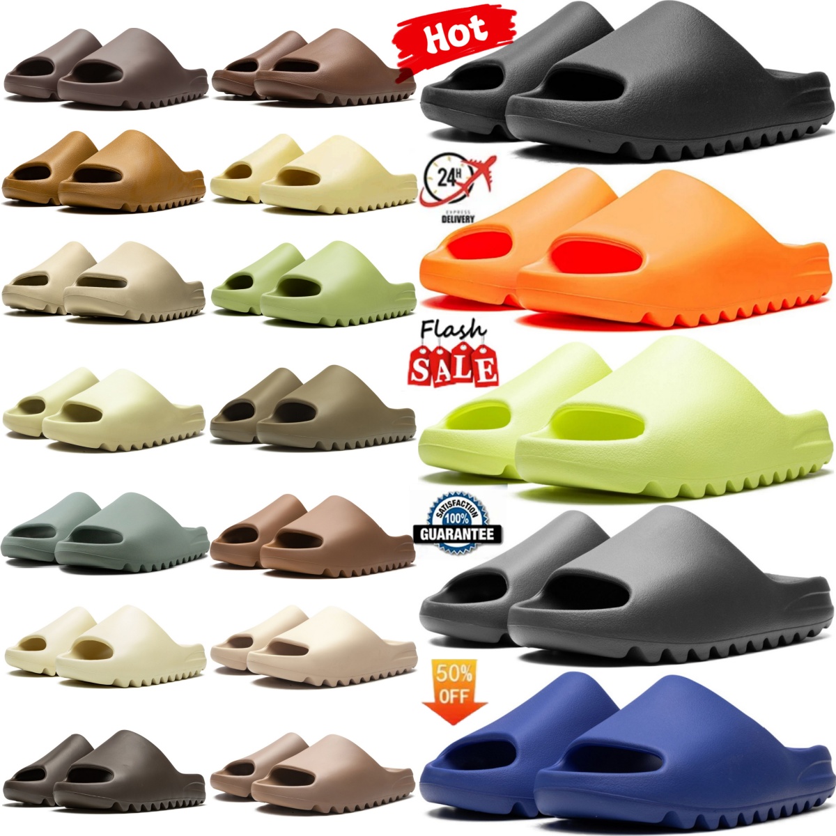 mens slides slide slippers slipper womens Slate Grey Dark Flax Salt Granite Marine Onyx Azure Glow Green Enflame Orange