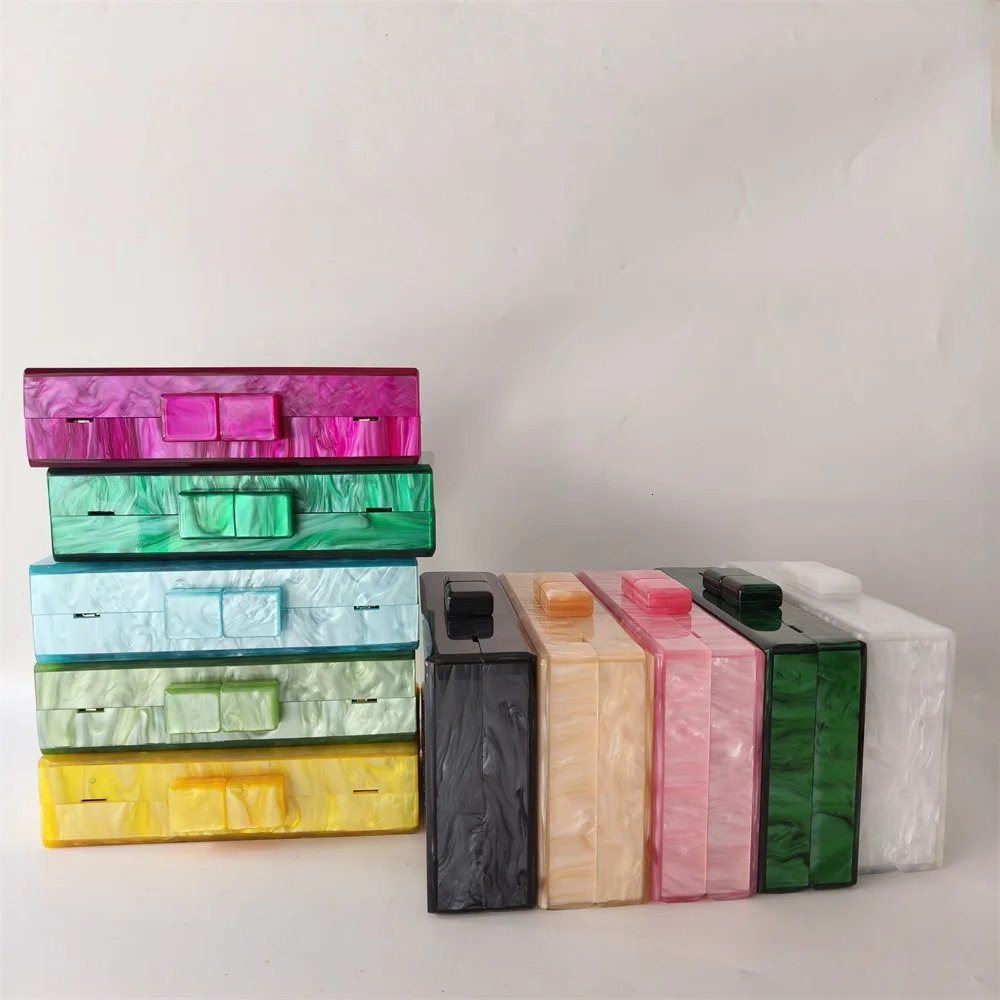 Many Candy Pearl Acrylic Box Clutches Evening Bag For Bridal Wedding Party Beaded Clutch Mini Female Beach Purse And Handbag 250221