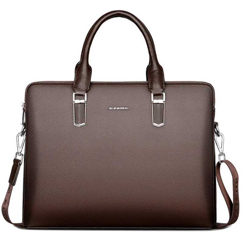 2023 New Cow Genuine Leather Business Mens Male Briefcase Shoulder Men Messenger Bag Tote Computer Bags Z250220