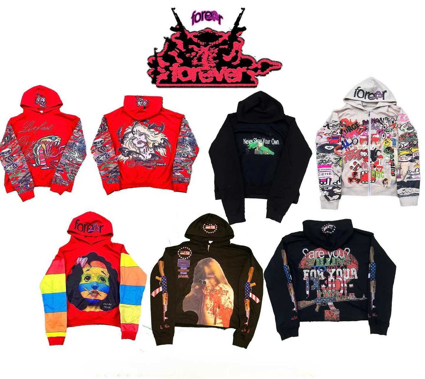 Y2k American Retro Letter Zip Up Hoodie Men Hoodie Street Hip Hop Casual Sweatshirts Punk Jacket Women Men Clothing W250222