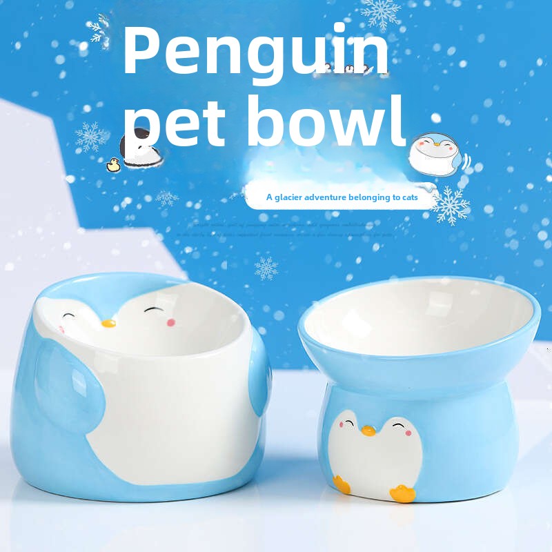 Slant-Design Anti Spill Cat & Dog Bowl Neck Support, Durable Ceramic Material