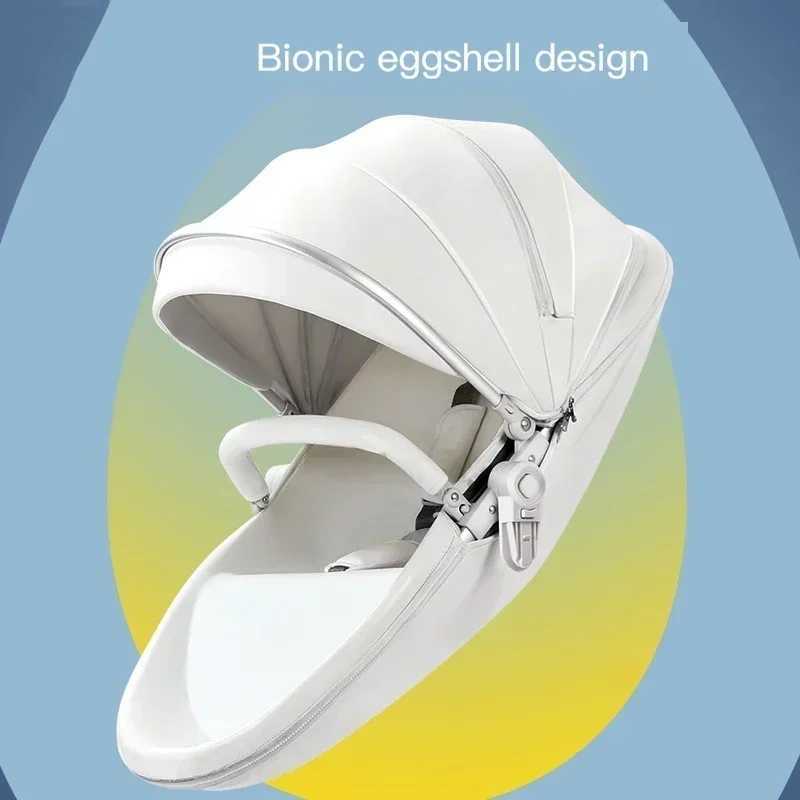 3-in-1 baby stroller luxury baby stroller with car seats eggshell newborn stroller leather high landscape PU leatherXJ250222