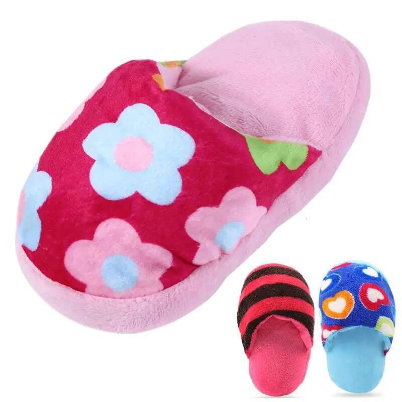 Pet Squeaker Plush Slipper Shaped Puppy Sound Chew Play Toys for Cats Funny Dog Products Outdoor Training Toy
