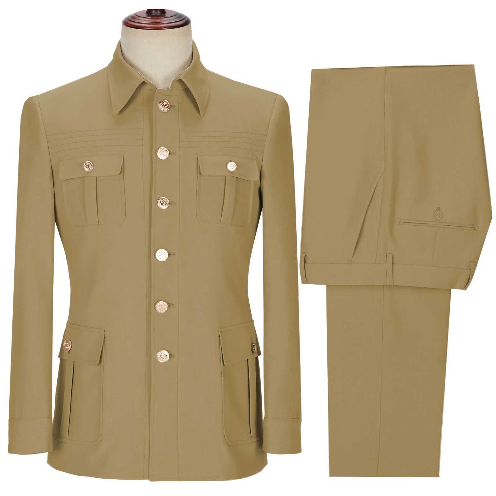 Fashion Mens Suit 2-Piece Set Single Breasted Jacket Business Casual Suit Coat Work Interview Coat (Blazer+Pants)XJ250222