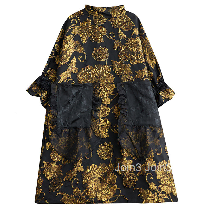 Autumn/Winter New Trendy Chinese Style Double layer Crafted Jacquard Coat Stylish and Slimming Dress