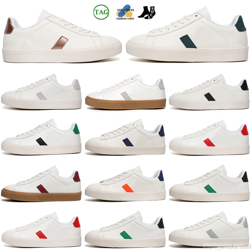 Designer Shoes V Letters Casual Walk Sports Sneakers For Mens Womens Leather Falt Skate Black White Red Trainers campo Classic chaussure luxe