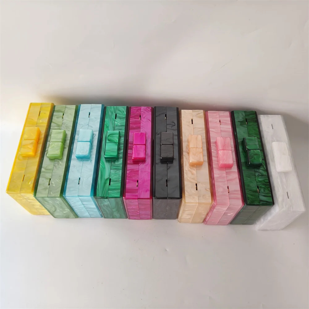 Many Candy Pearl Acrylic Box Clutches Evening Bag For Bridal Wedding Party Beaded Clutch Mini Female Beach Purse And Handbag 250221