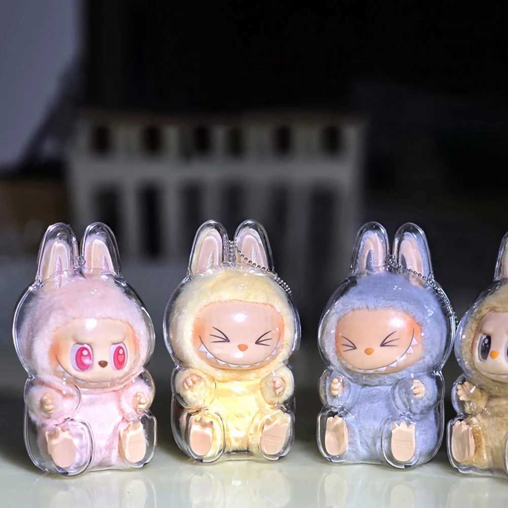 Plush Dolls INS Fashion Labs The Monsters Box Toy Cute Stuffed Bear Doll Elf Plush Kawaii Plush Dolls Transparent Covers Anime Figure Toy H250221
