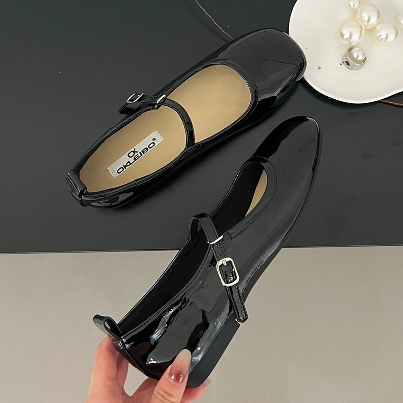 Female Red Footwear Lolita Mary Janes Ladies Dance Shoes Buckle Strap Fashion Shallow Flats With Shoes For Women 250221
