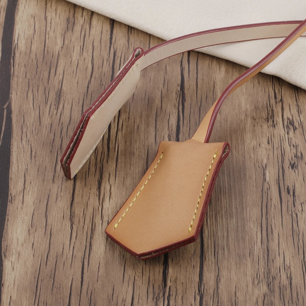 Luggage Tag Handbag Hang Tag Accessories Vachetta Leather Travel Luggage Tag Key Bell Purse Bag Charm 250221