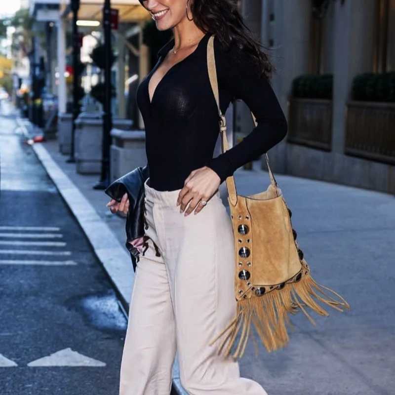 2025S Bohemian Vintage Faux Suede Bags For Women Designer Handbags Purses 2025 New In Tassel CrossbodyC250222 Shoulder crossbody bag women bag