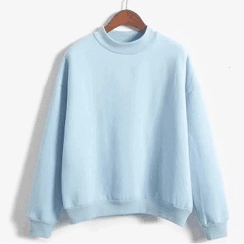 Fleecing Half High Neck Long Sleeve Casual Top For Women Clothing Autumn Winter Trend Solid Simple Pink Sweatshirts Basic 250222