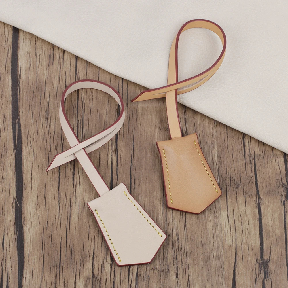 Luggage Tag Handbag Hang Tag Accessories Vachetta Leather Travel Luggage Tag Key Bell Purse Bag Charm 250221